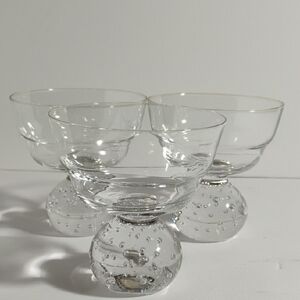 Carl Erickson clear controlled bubble glasses set of 3